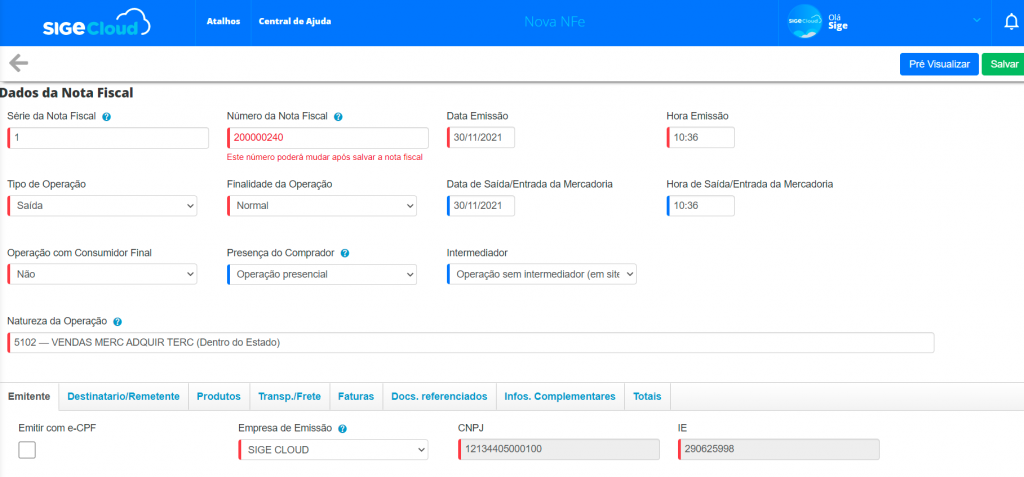 Como emitir Nota Fiscal de Serviço (NFS-e) no SIGE Cloud - Central de Ajuda