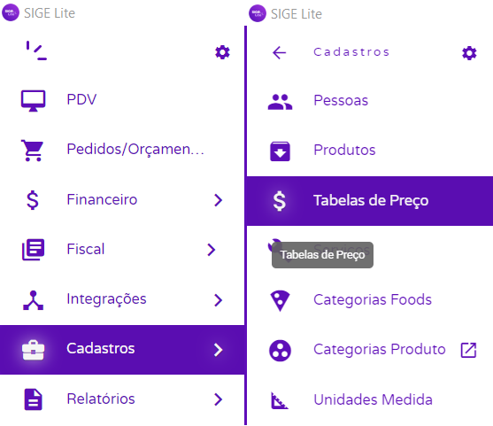 Como cadastrar Tabelas de Preços no SIGE Cloud