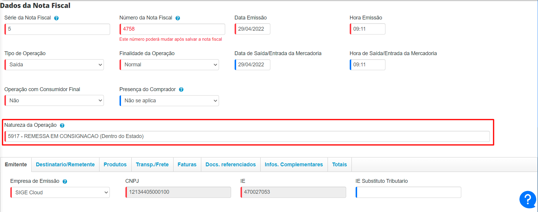 Como Emitir Uma Nf E De Consignação No Pdv Do Sige Cloud Central De Ajuda Sige Cloud 3992